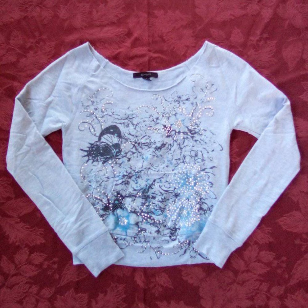 Floral Express Shirt with Jewel Studs